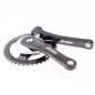 Preview: VARANEO Beachcruiser E-Bike crankset, black-silver, with chainring.